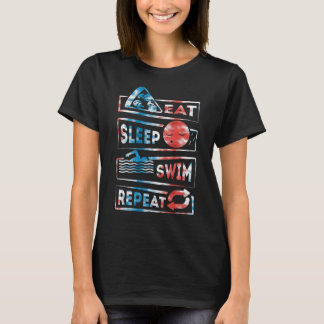 Camiseta Nadadores Nadadores Nadar Dormir Nadar Reapar 2