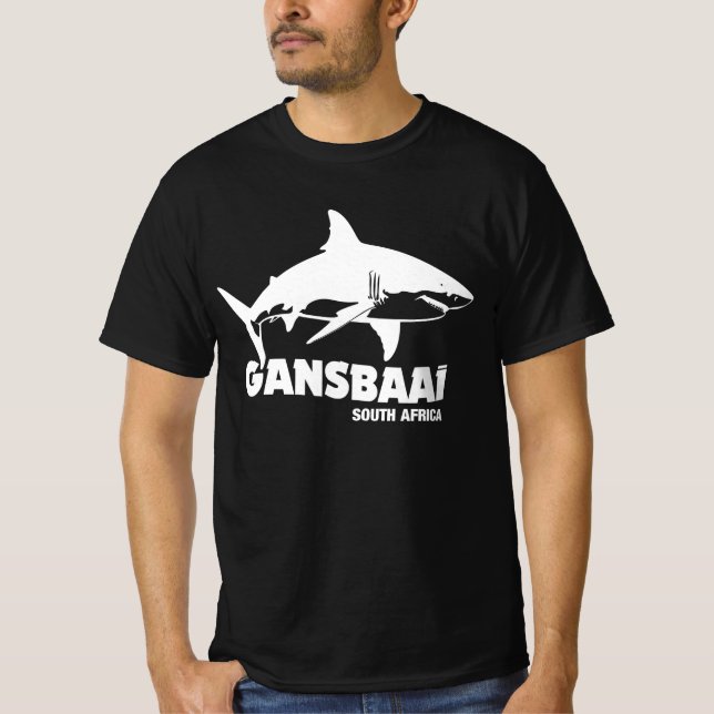 Camiseta Nadando Con Grandes Tiburones Blancos - Buceo En G (Anverso)