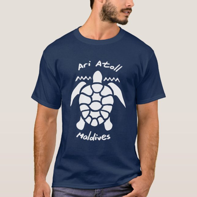 Camiseta Nadando con tortugas en las Maldivas en el atolón  (Anverso)
