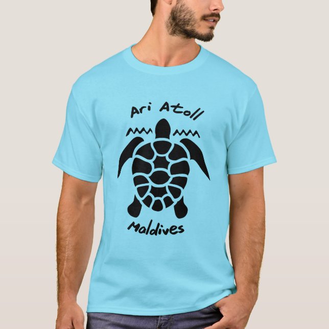 Camiseta Nadando con tortugas en las Maldivas en el atolón  (Anverso)