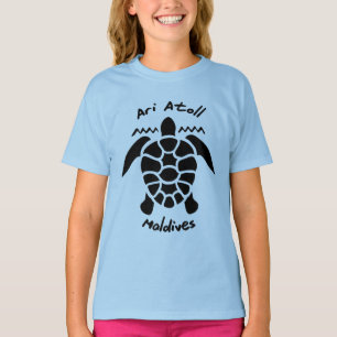 Camiseta Nadando con tortugas en las Maldivas en el atolón