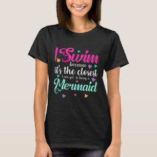 Camiseta Nadando Graciosa Sirena Cita A Mujeres Y G