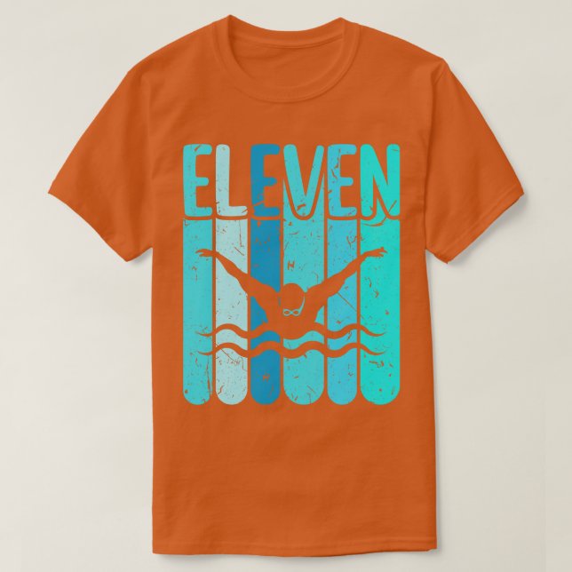 Camiseta Nadando Niños De 11 Años De Edad (Diseño del anverso)