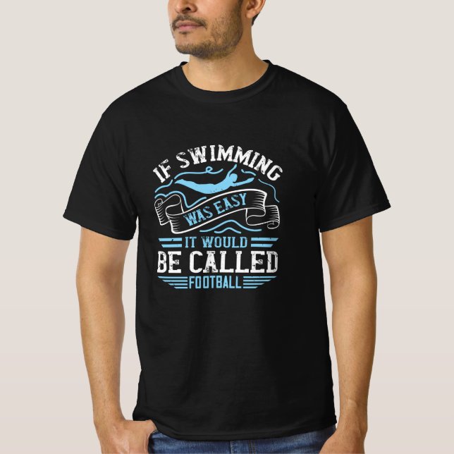 Camiseta Nadando - Si nadar era fácil (Anverso)