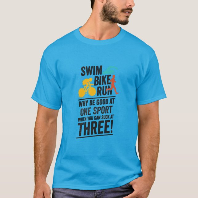 Camiseta Nadar, Bicicleta, Correr - Triatlón (Anverso)