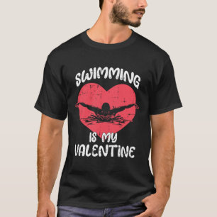 Camiseta Nadar Es Mi Día De San Valentín Corazón Amor Nadar