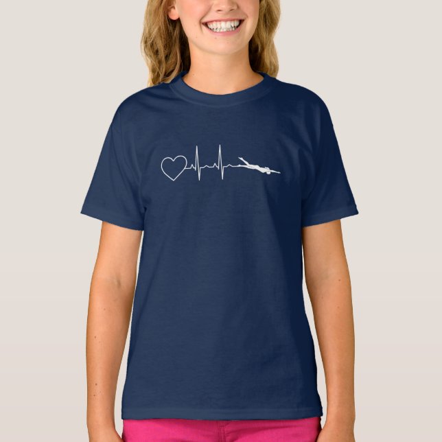 Camiseta Nadar - Latido de corazón nadando (Anverso)