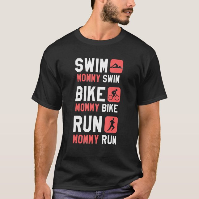 Camiseta Nadar mamá nadar en bicicleta mami carrera mami ca (Anverso)