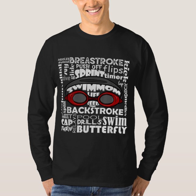 Camiseta Nadar Mamá Nadar Funny Nadar Goggles Deportivos Pr (Anverso)