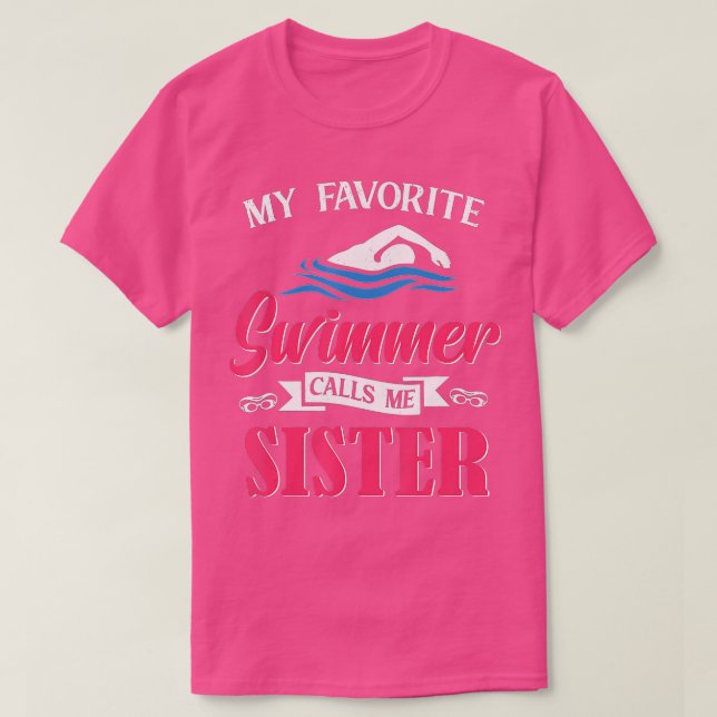 Camiseta Nadar Mi nadador favorito me llama Hermana Nadar (Diseño del anverso)