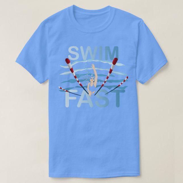 Camiseta Nadar Rápido Natación Competitiva Estilo Libre Muj (Diseño del anverso)