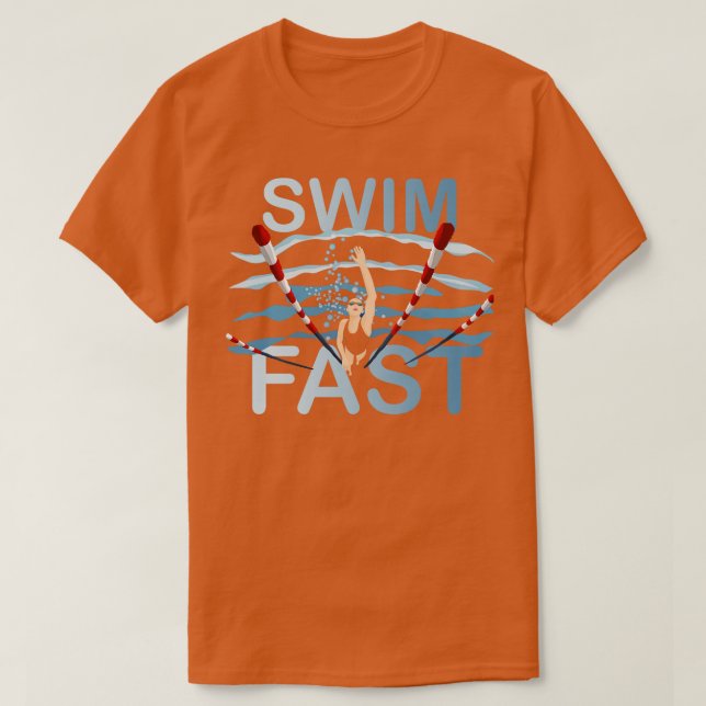 Camiseta Nadar Rápido Natación Competitiva Estilo Libre Muj (Diseño del anverso)