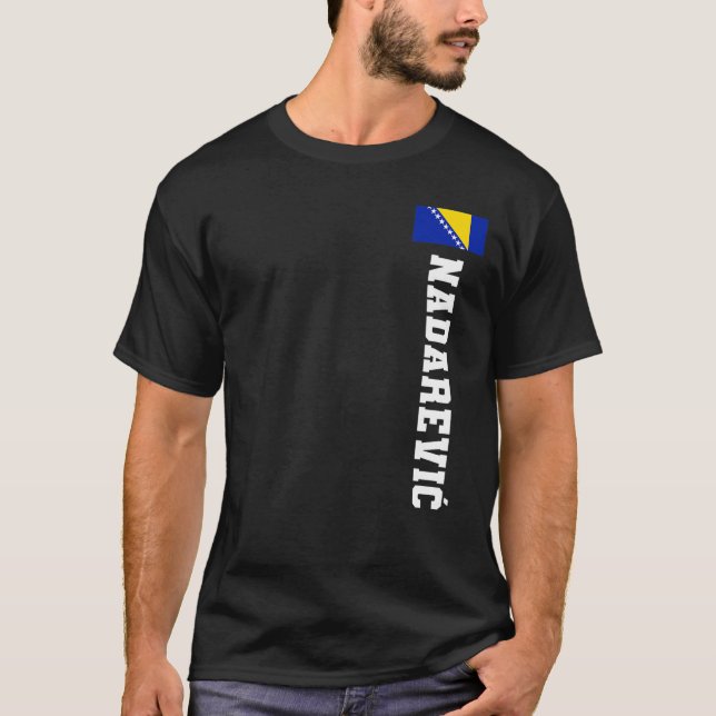 Camiseta Nadarevic Bosnia Bandera Apellido Escudo De Brazo (Anverso)