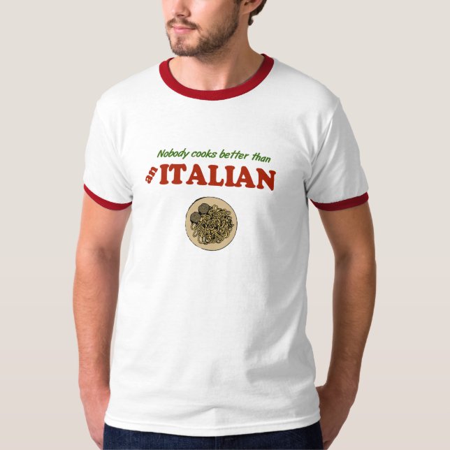 Camiseta Nadie cocina mejor que un italiano (Anverso)