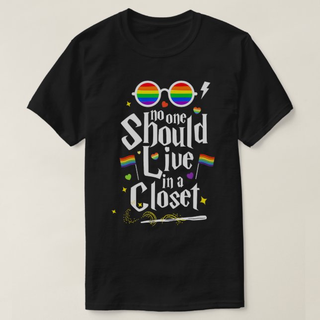Camiseta Nadie debería vivir en un estribillo del orgullo g (Diseño del anverso)