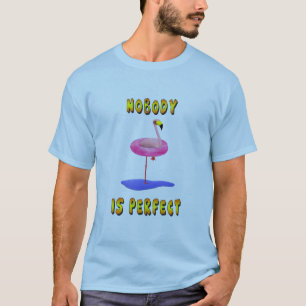 Camiseta Nadie es perfecto - flamingo con anillo de natació