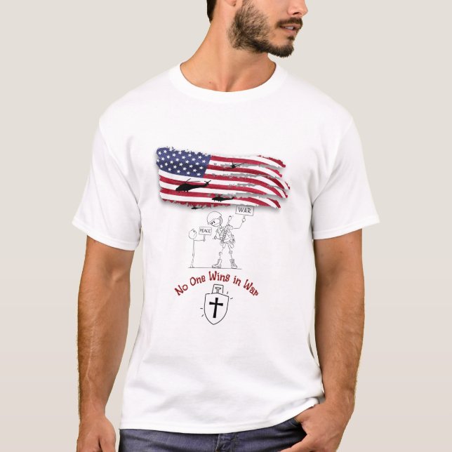 Camiseta ¡Nadie gana en la guerra! (Anverso)