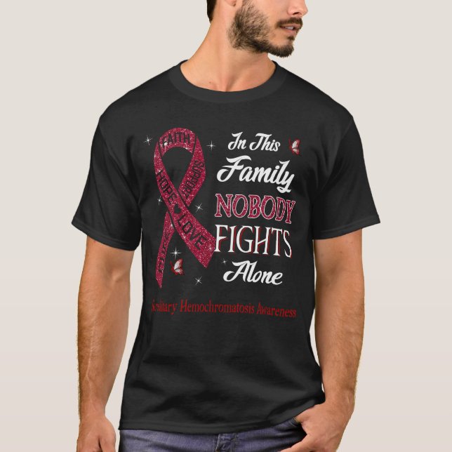 Camiseta Nadie lucha sola contra la hemocromatosis heredita (Anverso)