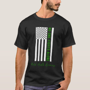 Camiseta Nadie lucha solo, bandera estadounidense de salud 