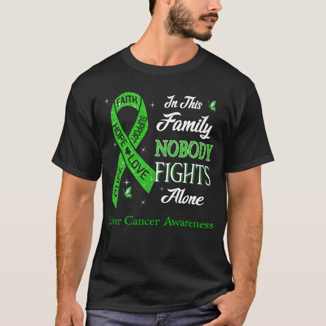 Camiseta Nadie lucha solo contra el cáncer de hígado (Anverso)