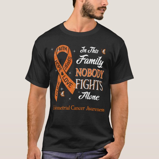 Camiseta Nadie lucha solo contra el cáncer endometrial (Anverso)
