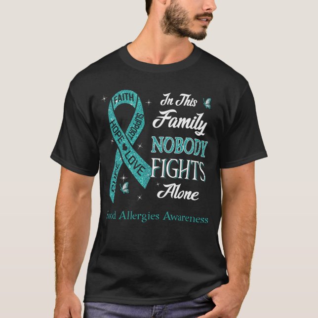 Camiseta Nadie lucha solo contra la alergia a los alimentos (Anverso)