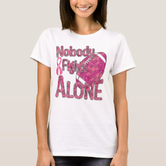 Camiseta Nadie Lucha Solo, Fútbol Americano con Brillo Rosa