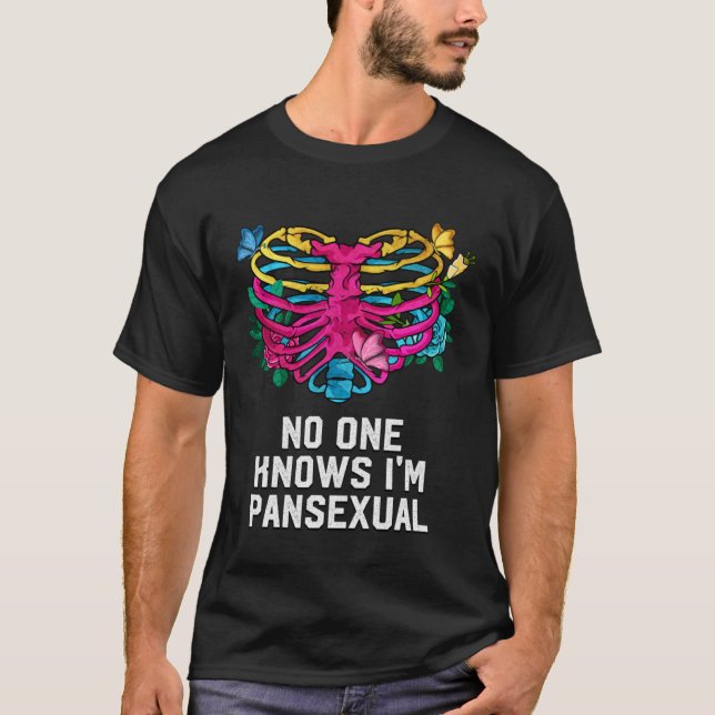 Camiseta Nadie sabe que soy Pansexual LGBTQ Pan Pride Nonbi (Anverso)