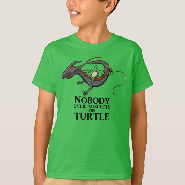 Camiseta Nadie sospecha nunca la tortuga (los niños) (Anverso)