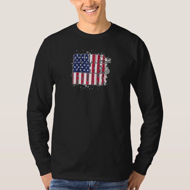 Camiseta Nado De La Competencia De Triatlón Estadounidense (Anverso)