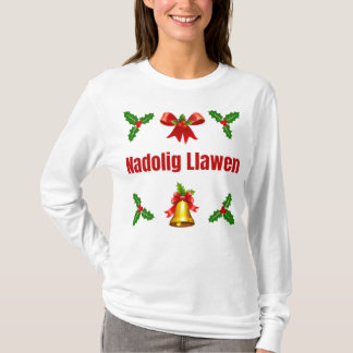 Camiseta Nadolig Llawen - mujeres de manga larga