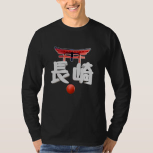 Camiseta Nagasaki Kanji Torii Gate Ciudad Japonesa