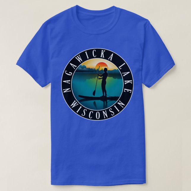 Camiseta Nagawicka Lake Wisconsin Paddleboarding (Diseño del anverso)