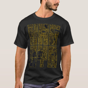 Camiseta Nagoya Japan City Map Typography Typography Gold A