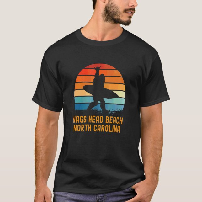 Camiseta Nags Head Beach North Carolina Sasquatch Souvenir (Anverso)