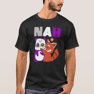 Camiseta Nah Cute Oso Asexual Fox Bandera Asexual Pri Asexu
