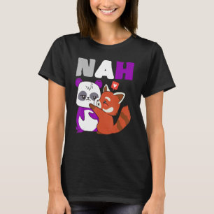 Camiseta Nah Cute Oso Asexual Fox Bandera Asexual Pri Asexu