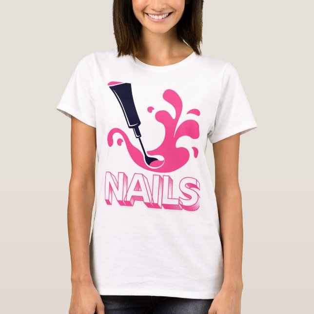 Camiseta Nail Art Enthusiast Tee – Bold Manicure Graphic  (Anverso)