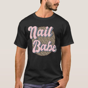 Camiseta Nail Babe Artista de uñas retro técnico de uñas 1