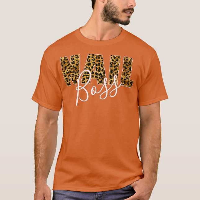 Camiseta Nail Boss Leopard Print Funny Teach Gifts (Anverso)