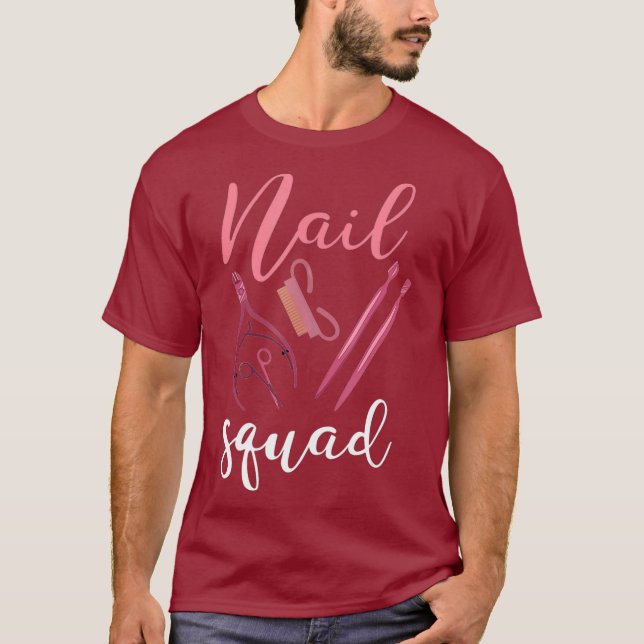 Camiseta Nail Squad Shirt Funny Nair Salon Nail Tech Gift (Anverso)