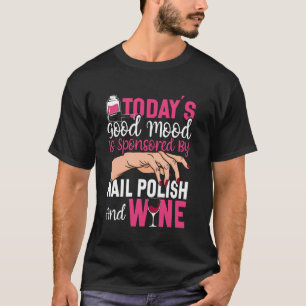 Camiseta Nail Tech Cita Trabajo Uniforme Vino Polaco Toda