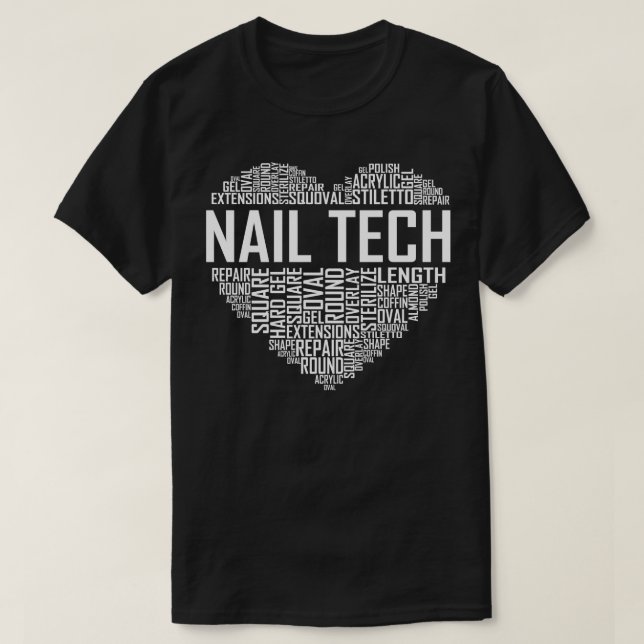 Camiseta Nail Tech Heart (Diseño del anverso)