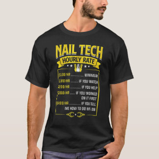 Camiseta Nail Tech Hourrate Artista De Técnico De Uñas
