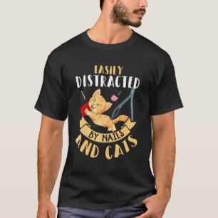 Camiseta Nail Tech Shirt Funny Cat Lover Humor Nail Technic