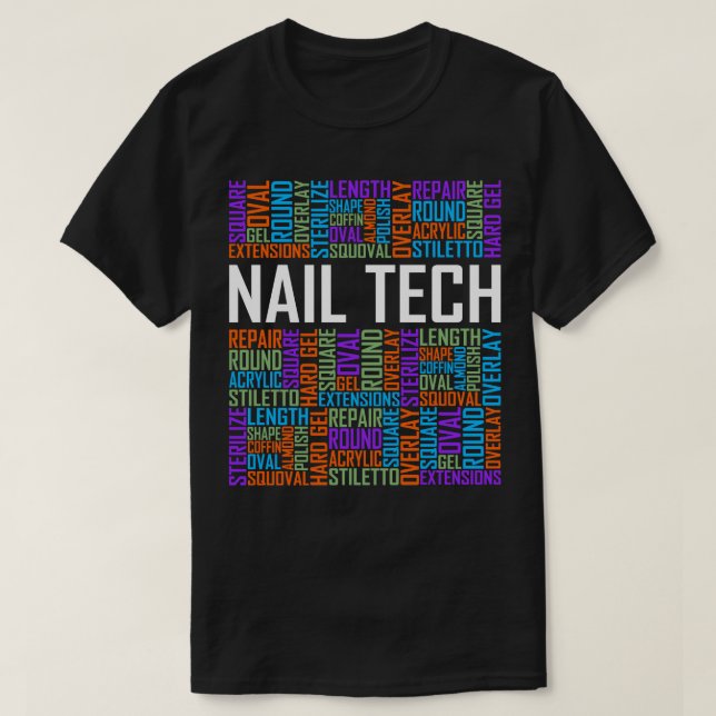 Camiseta Nail Tech Words (Diseño del anverso)