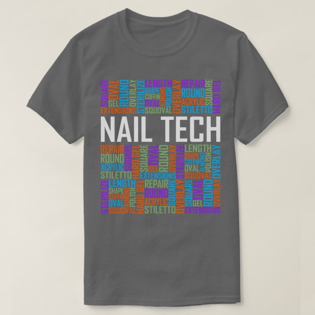 Camiseta Nail Tech Words (Diseño del anverso)