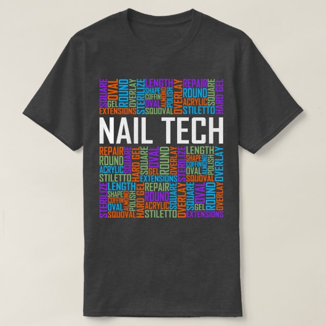 Camiseta Nail Tech Words (Diseño del anverso)