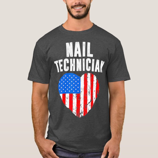 Camiseta Nail Technician Flag Tools Nail Tech Artist DA1 (Anverso)