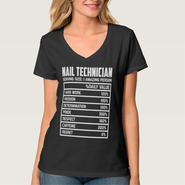 Camiseta Nail Technician Hard Work Passion Determination Pr (Anverso)